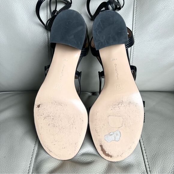Gianvito Rossi Italian Leather Hydra Sandals Sz 41.5 US 10 Gladiator Black - Picture 9 of 12